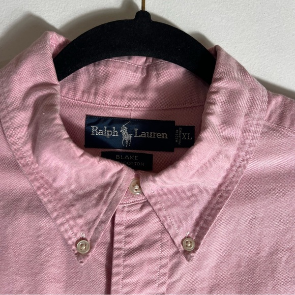Ralph Lauren Blake Pink Long Sleeve Button Down Pony Shirt Men's XL 100% Cotton - Picture 3 of 8